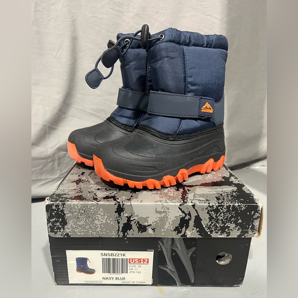 Navy and Orange Winter Boots